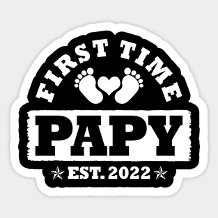 First Time Papy Est 2022 Funny New Papy Gift Sticker